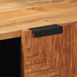 Berkfield Home TV Cabinet 105x33x46 cm Solid Wood Acacia in Brown - Size: 105 x 33 x 46 cm - thumbnail 8