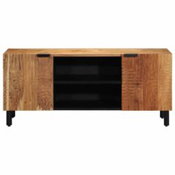 Berkfield Home TV Cabinet 105x33x46 cm Solid Wood Acacia in Brown - Size: 105 x 33 x 46 cm - thumbnail 3