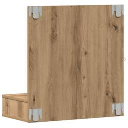 Berkfield Home Vanity Unit with Mirror Artisan Oak MDF, Glass 60 x 31.5 x 62 cm in Brown - thumbnail 7