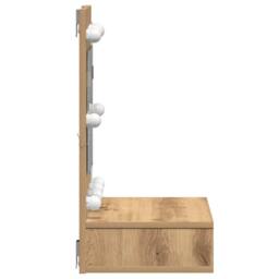 Berkfield Home Vanity Unit with Mirror Artisan Oak MDF, Glass 60 x 31.5 x 62 cm in Brown - thumbnail 6