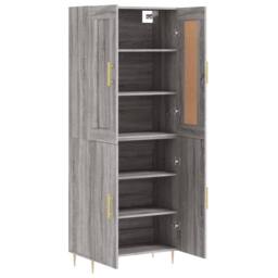 Berkfield Home Highboard Grey Sonoma 69.5x34x180 cm Engineered Wood - thumbnail 4