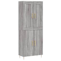 Berkfield Home Highboard Grey Sonoma 69.5x34x180 cm Engineered Wood - thumbnail 1