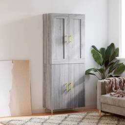 Berkfield Home Highboard Grey Sonoma 69.5x34x180 cm Engineered Wood - thumbnail 2