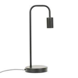 ValueLights Bronx Black Table Lamp With Curved Metal Stem - thumbnail 2