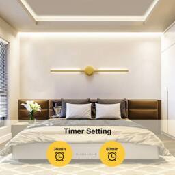 NIVOR LED Dimmbale Flush Mounted Sconces, Battery Wall Light Remote(Set of 2) in Metallic Gold - thumbnail 6
