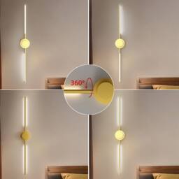NIVOR LED Dimmbale Flush Mounted Sconces, Battery Wall Light Remote(Set of 2) in Metallic Gold - thumbnail 7