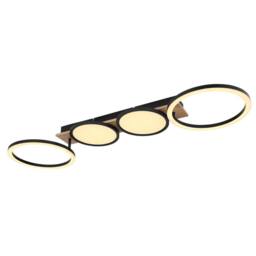 Netlighting Bossy 4 Ring Semi Flush Ceiling Light Matt Black 4x LED 3000K - thumbnail 1