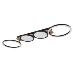 Netlighting Bossy 4 Ring Semi Flush Ceiling Light Matt Black 4x LED 3000K - thumbnail 2