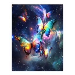 "Artery8 String Theory Cosmic Butterflies Space Starscape Wall Art Print - Size: W24"" x H32""" - thumbnail 1