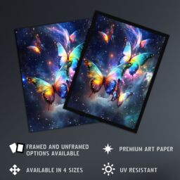 "Artery8 String Theory Cosmic Butterflies Space Starscape Wall Art Print - Size: W24"" x H32""" - thumbnail 2