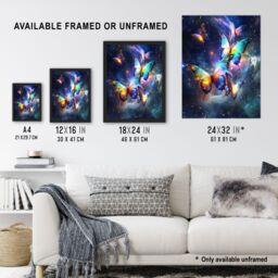 "Artery8 String Theory Cosmic Butterflies Space Starscape Wall Art Print - Size: W24"" x H32""" - thumbnail 3