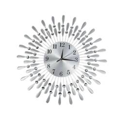 EONLION 38cm Beaded Jeweled Wall Clock in Silver - Size: 100 cm - thumbnail 5