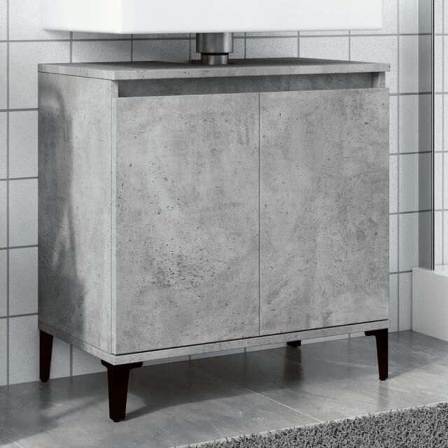 Berkfield Home Sink Cabinet Concrete Grey 58x33x60 cm Engineered Wood - Size: 58 x 33 x 60 cm - image 1