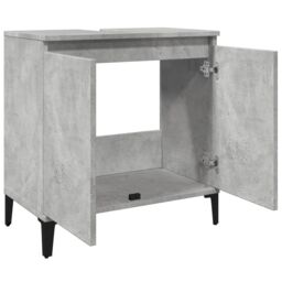 Berkfield Home Sink Cabinet Concrete Grey 58x33x60 cm Engineered Wood - Size: 58 x 33 x 60 cm - thumbnail 5