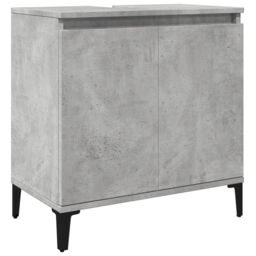 Berkfield Home Sink Cabinet Concrete Grey 58x33x60 cm Engineered Wood - Size: 58 x 33 x 60 cm - thumbnail 2