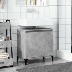 Berkfield Home Sink Cabinet Concrete Grey 58x33x60 cm Engineered Wood - Size: 58 x 33 x 60 cm - thumbnail 3