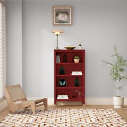 Cabinet Bits Palazzi 4 Tier Bookcase H127 W69 D25cm in Red