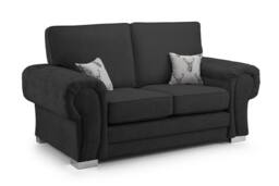 Furniture 786 Chingford Full Back 2 Seater Sofa Chenille Fabric in Black - thumbnail 1