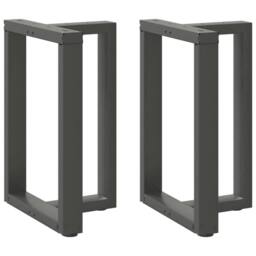 Berkfield Home Dining Table Legs T-Shaped¬†2 pcs Anthracite 60x35x(72-73) cm Steel in Dark Grey - thumbnail 2