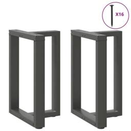 Berkfield Home Dining Table Legs T-Shaped¬†2 pcs Anthracite 60x35x(72-73) cm Steel in Dark Grey - thumbnail 3