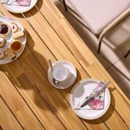 Rowlinsons 2.1m Oslo Six Seater Wooden Dining Set in Brown - thumbnail 5