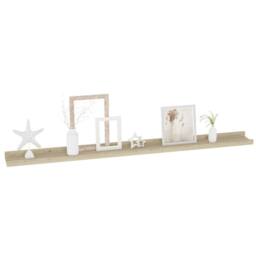 Berkfield Home Decorative Wall Shelves 4 pcs Sonoma Oak 100x9x3 cm in Light Tan - Size: 100 x 9 x 3 cm