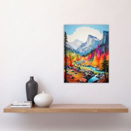 "Artery8 Wall Art Print Colourful Yosemite National Park Forest Landscape Poster Picture - Size: W18"" x H24""" - thumbnail 4