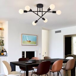 Hinsinc LED Ceiling Light Chandelier vintage pendant lights fitting Bedroom in Black - thumbnail 3