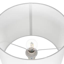 Wyld and Coco Table Lamp - Clear Glass Base with Gold Accents White Empire Shade - thumbnail 6