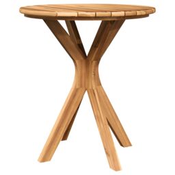 Berkfield Home Garden Bistro Table √ò70x75 cm Solid Wood Teak in Brown - Size: 70x75 cm - thumbnail 2