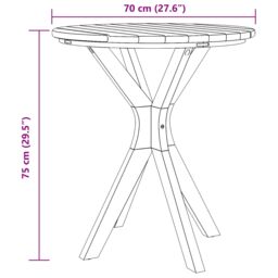 Berkfield Home Garden Bistro Table √ò70x75 cm Solid Wood Teak in Brown - Size: 70x75 cm - thumbnail 8