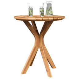 Berkfield Home Garden Bistro Table √ò70x75 cm Solid Wood Teak in Brown - Size: 70x75 cm - thumbnail 3