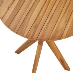 Berkfield Home Garden Bistro Table √ò70x75 cm Solid Wood Teak in Brown - Size: 70x75 cm - thumbnail 6