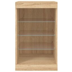 Berkfield Home Sideboard with LED Lights Sonoma Oak 41x37x67 cm in Brown - Size: 41 x 37 x 67 cm - thumbnail 6