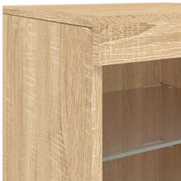 Berkfield Home Sideboard with LED Lights Sonoma Oak 41x37x67 cm in Brown - Size: 41 x 37 x 67 cm - thumbnail 9