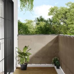 Berkfield Home Balcony Screen Taupe 120x700 cm 100% Polyester Oxford - thumbnail 1