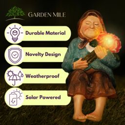 Marco Paul Solar Light Sitting Grandparent Garden Ornaments - thumbnail 5