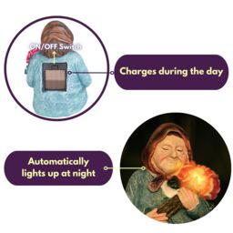 Marco Paul Solar Light Sitting Grandparent Garden Ornaments - thumbnail 6