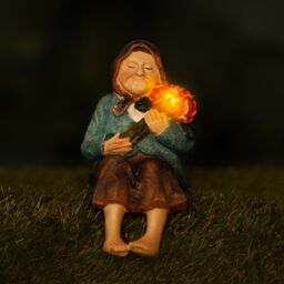 Marco Paul Solar Light Sitting Grandparent Garden Ornaments - thumbnail 1