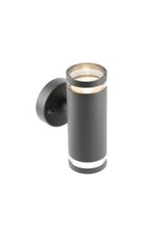 CGC Lighting 'Jennifer' Dark Grey Outdoor Up & Down Cylinder GU10 Wall Light - thumbnail 6