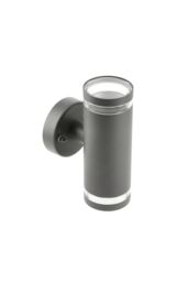CGC Lighting 'Jennifer' Dark Grey Outdoor Up & Down Cylinder GU10 Wall Light - thumbnail 2