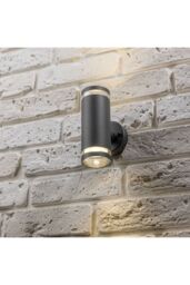 CGC Lighting 'Jennifer' Dark Grey Outdoor Up & Down Cylinder GU10 Wall Light - thumbnail 5