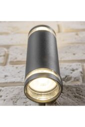 CGC Lighting 'Jennifer' Dark Grey Outdoor Up & Down Cylinder GU10 Wall Light - thumbnail 3