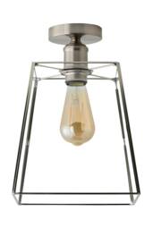 ValueLights Susie Glass Lantern Lamp Shade Flush Ceiling Light with Filament Bulb in Silver - thumbnail 6