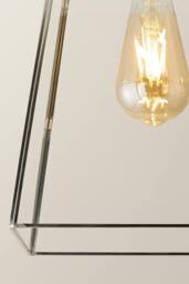 ValueLights Susie Glass Lantern Lamp Shade Flush Ceiling Light with Filament Bulb in Silver - thumbnail 4