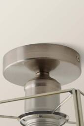 ValueLights Susie Glass Lantern Lamp Shade Flush Ceiling Light with Filament Bulb in Silver - thumbnail 5