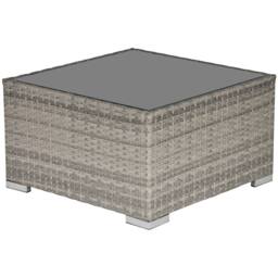Wyld Haus Vimito Light Grey Square Rattan Outdoor Side Table with Glass Top - thumbnail 2
