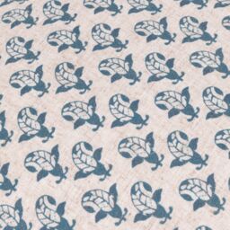 Furn Lulah Block Printed Ruffle Cushion in Blue - Size: 45 cm x 45 cm - thumbnail 6