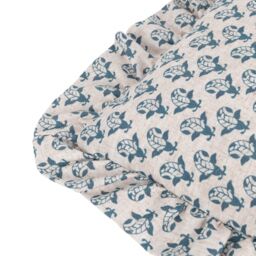 Furn Lulah Block Printed Ruffle Cushion in Blue - Size: 45 cm x 45 cm - thumbnail 5