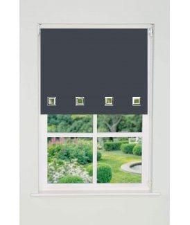 New Edge Blinds Square Eyelet Edge Roller Blind 165cm Drop Slate Grey - Size: 85 cm width x 165 cm drop - image 1